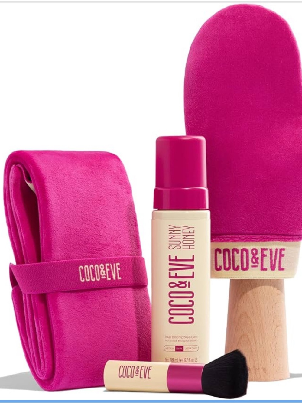 Coco & Eve Sunny Honey Self-Tan Mousse Set — Vibrant Pink